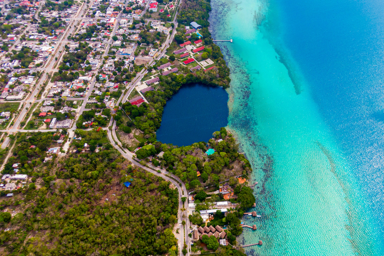 Da Cancun: Tour del Lago dei Sette Colori di BacalarBacalar: tour della laguna dei sette colori da Cancún