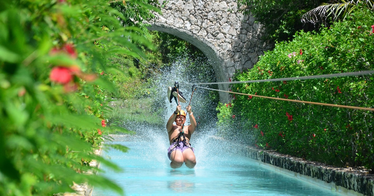 Punta Cana Ziplining, Horseback Riding, and Waterfall Pool GetYourGuide