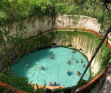 Blaue Lagune Cenote, Wasserfall Pool, & Fluss Tour