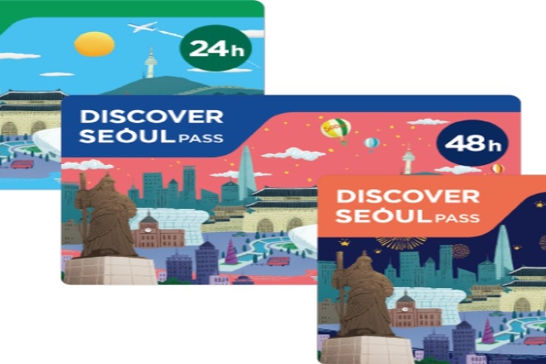 Pase de la ciudad de Seúl y tarjeta de transporte con más de 100 atraccionesTarjeta Discover Seoul 72-Hour Pass Recogida en el aeropuerto de Incheon