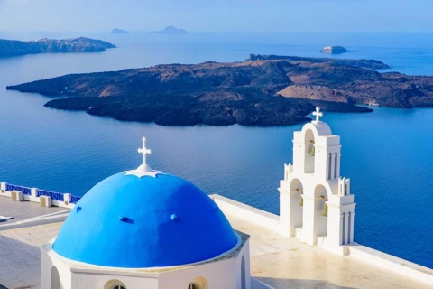 Santorini: Prywatna wycieczka Oia i Three Bells of FiraWycieczka w języku angielskim