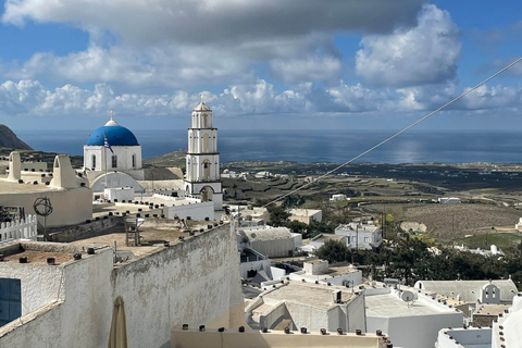 Santorini: Tour privato dei villaggi tradizionali e di AkrotiriTV&amp;AEX: Senza tour guidato ad Akrotiri