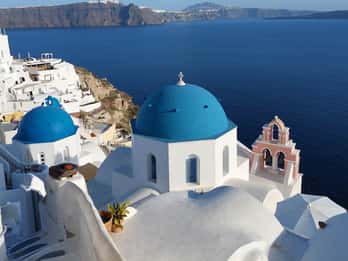 Från Santorini: Guidad morgontur i Oia med frukost