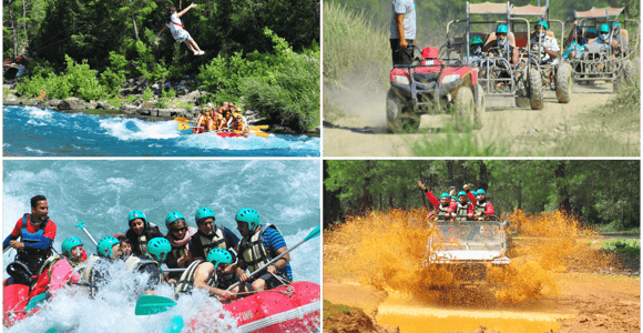 Alanya: Rafting, Zipline, Quad, Buggy, Jeep Tour mit Mittagessen
