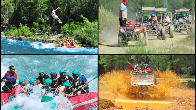 Alanya: Rafting, Zipline, Quad, Buggy, Jeep Tour with Lunch