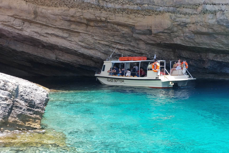 Zakynthos Kreuzfahrt bei Sonnenuntergang nach Myzithres mit Wein