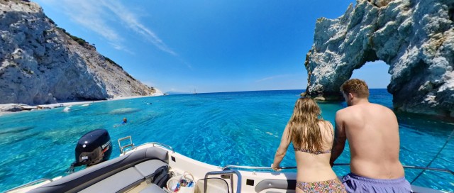 Visit Skiathos Private Lalaria Beach and Caves Speedboat Tour in Skopelos, Greece