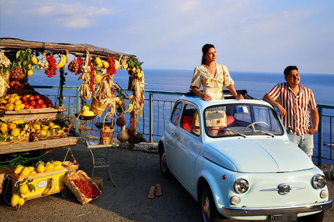 Positano/Praiano : visite privée de l&#039;emblématique Fiat 500 sur la côte amalfitaine