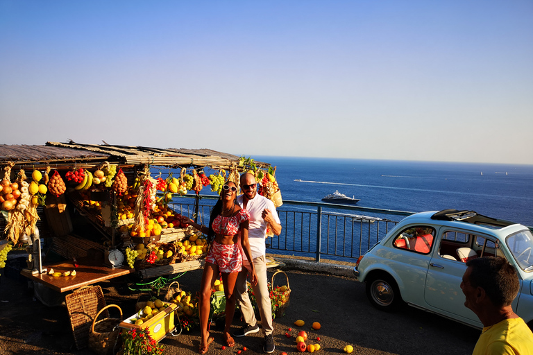 Positano/Praiano: Ikonisk Fiat 500 Privat rundtur på Amalfikusten