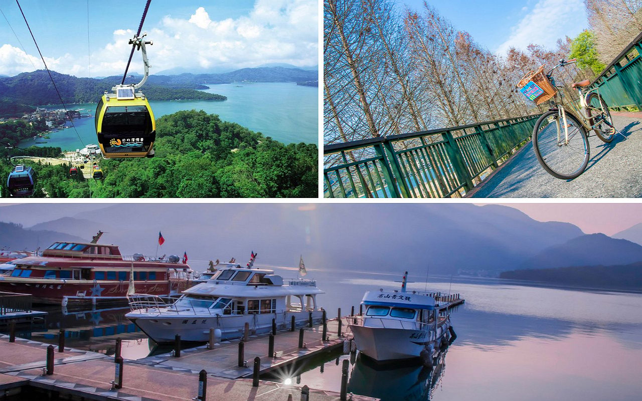 Nantou: Kombi-Erlebnis mit Seilbahn am Sonne-Mond-See, Bootsfahrt und Radtour