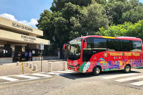 Nápoles: ônibus de ida e volta para PompéiaÔnibus de traslado para Pompeia - saída às 11h05