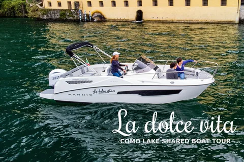 Como lake shared boat tour 1 o 2 ore rain cover
