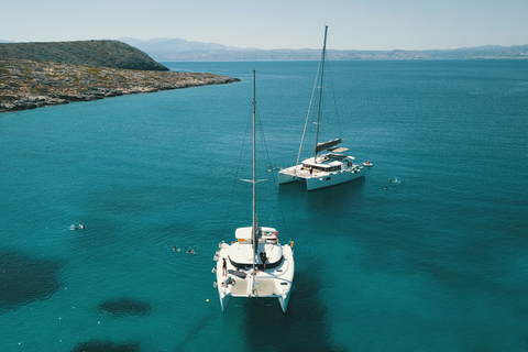 Elounda: Private Catamaran Trip with Food and DrinksAgios Nikolaos: Private Boat Trip with Food and Drinks