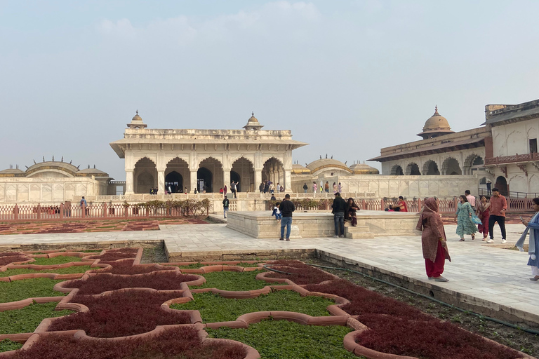 Visite privée du Tajmahal et du fort d'Agra depuis Delhi en voitureTransport, déjeuner, billets d'entrée aux monuments, services de guide inclus.