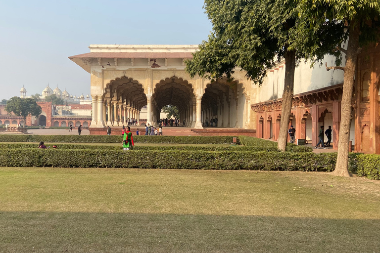 Visite privée du Tajmahal et du fort d'Agra depuis Delhi en voitureTransport, déjeuner, billets d'entrée aux monuments, services de guide inclus.