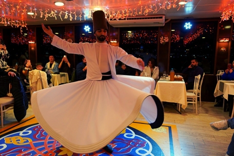 Istanbul: Bosphorus Dinner Cruise with Drinks & Turkish Show Standard Menu with Alcoholic Drinks and Meeting Point