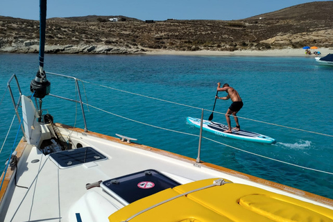 Mykonos: Cruzeiro ao pôr do sol na Ilha Rhenia com traslado e refeição