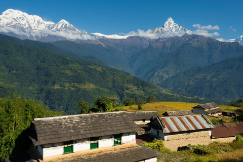 Dagsvandring vid Annapurnas utlöpareNepal: En dags vandring vid foten av Annapurna-massivet