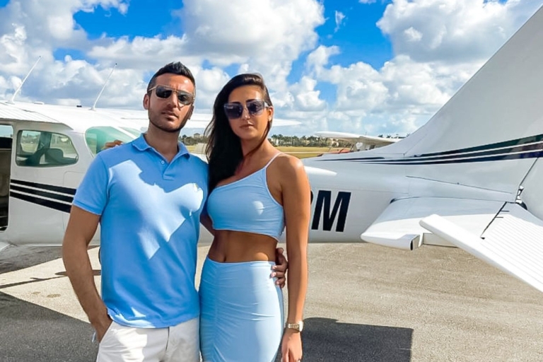 Miami: Romántico vuelo en avión al atardecer - Champán gratis