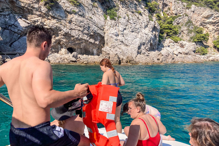 De Dubrovnik / Cavtat: Caverna Azul, passeio de lancha na praia de SunjDe Cavtat