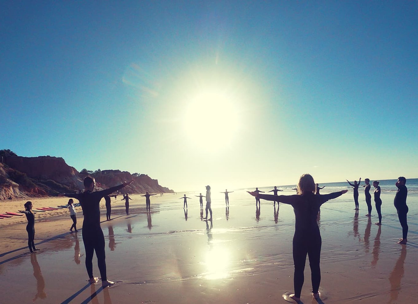 Albufeira: 2-timers surflektion på Falesia-stranden