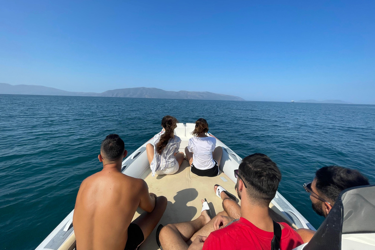 Clare: Excursión en lancha rápida por la isla de Sazan y Karaburun y buceo con tuboVerano 2026 KZ