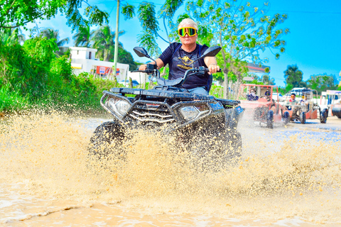 Punta CanA: Wycieczka ATV z wizytą na farmie ekologicznej i plażowaniem1 pojazd Atv dla 2 osób w jednym pojeździe Atv