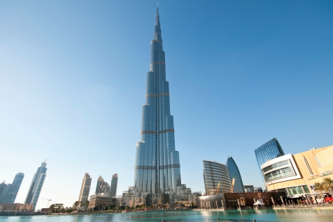 Dubai: Half-Day Tour with Blue Mosque & Burj Khalifa Ticket Shared Tour in German or Spanish
