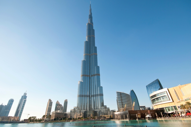 Dubaï : Visite d'une demi-journée avec billet pour la Mosquée bleue et Burj KhalifaVisite privée en anglais