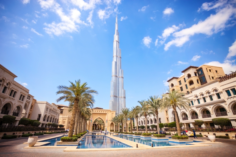 Dubai: Half-Day Tour with Blue Mosque & Burj Khalifa Ticket Private Tour in German or Spanish
