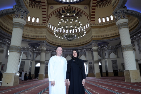 Dubaj: półdniowa wycieczka z biletem do Błękitnego Meczetu i Burdż ChalifaPrywatna wycieczka w języku niemieckim lub hiszpańskim