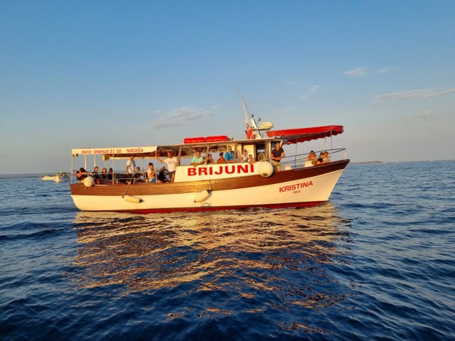 Visit Fazana Guided Dolphin Watching Sightseeing Cruise at Sunset in Pula