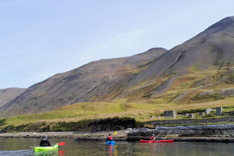 Siglufjörður / Siglufjordur: Geführte Kajaktour.Geführte Kajaktour in Siglufjörður / Siglufjordur.