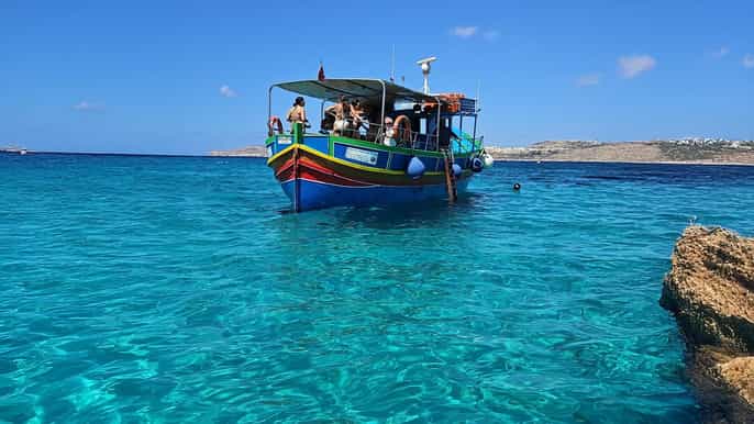 Malta: Crucero en barco por la Laguna Azul, la Laguna de Cristal y las Cuevas Marinas