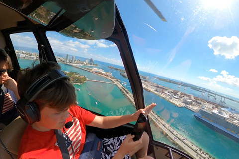 Miami: South Beach: Tour particular de 30 minutos em um helicóptero de luxo