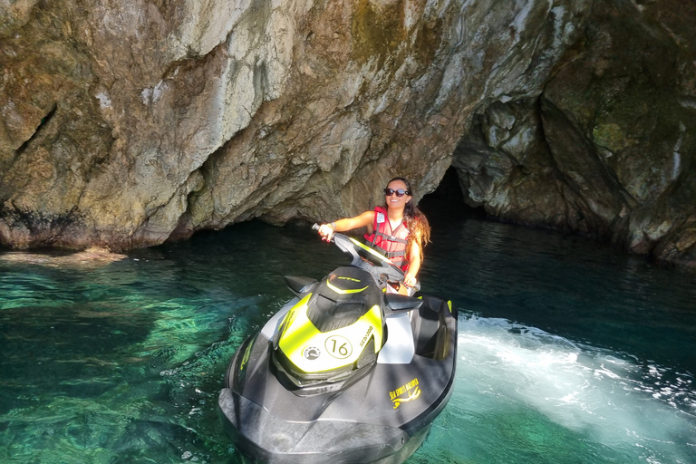 Can Picafort: Alcudia Bay Jet Ski Tour Coll Baix & Caves. Alcanada Lighthouse Island & Alcudia Bay