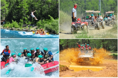 Side: Rafting, Zipline, Jeep, Buggy & Quad Tour with Lunch 4-in-1: Rafting, Buggy/Quad Ride, Jeep Safari, and Zipline