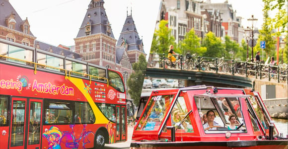 Amsterdam: Hop-On/Hop-Off-Bus und Boot Optionen