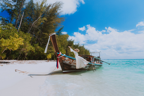 Krabi: Recorrido privado de medio día en barco de lujo de cola larga de 4 islas