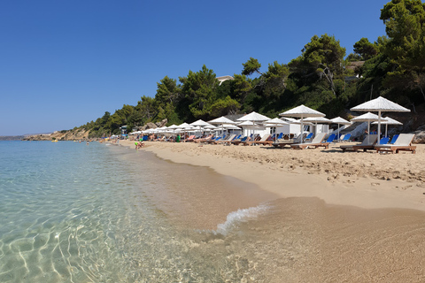 Makris Gialos: Entspannender StrandaufenthaltStrandflucht nach Makris Gialos Beach Swim Stop