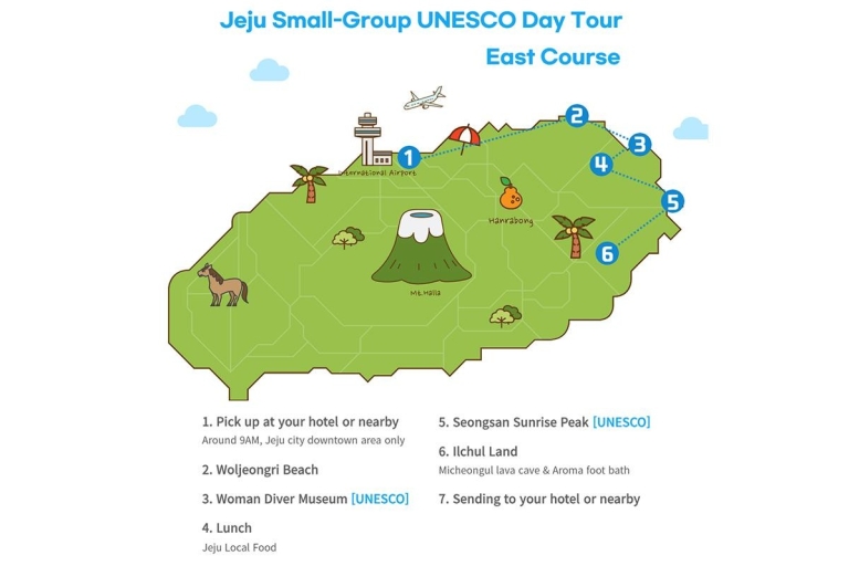 Jeju: Sitios de la UNESCO y Senderismo por el Pico del Amanecer en Pequeño GrupoJeju: Sitios de la UNESCO y Senderismo por el Pico del Amanecer en Grupo Reducido