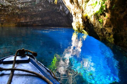 From Argostolion: Caves and Antisamos Beach Private Tour