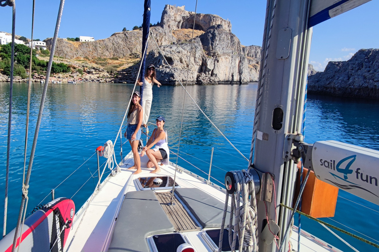 Rhodes Town: Private Sailing Cruise with Swim Stops & MealPrivate Sailing Boat Cruise with Swim Stops and Meal