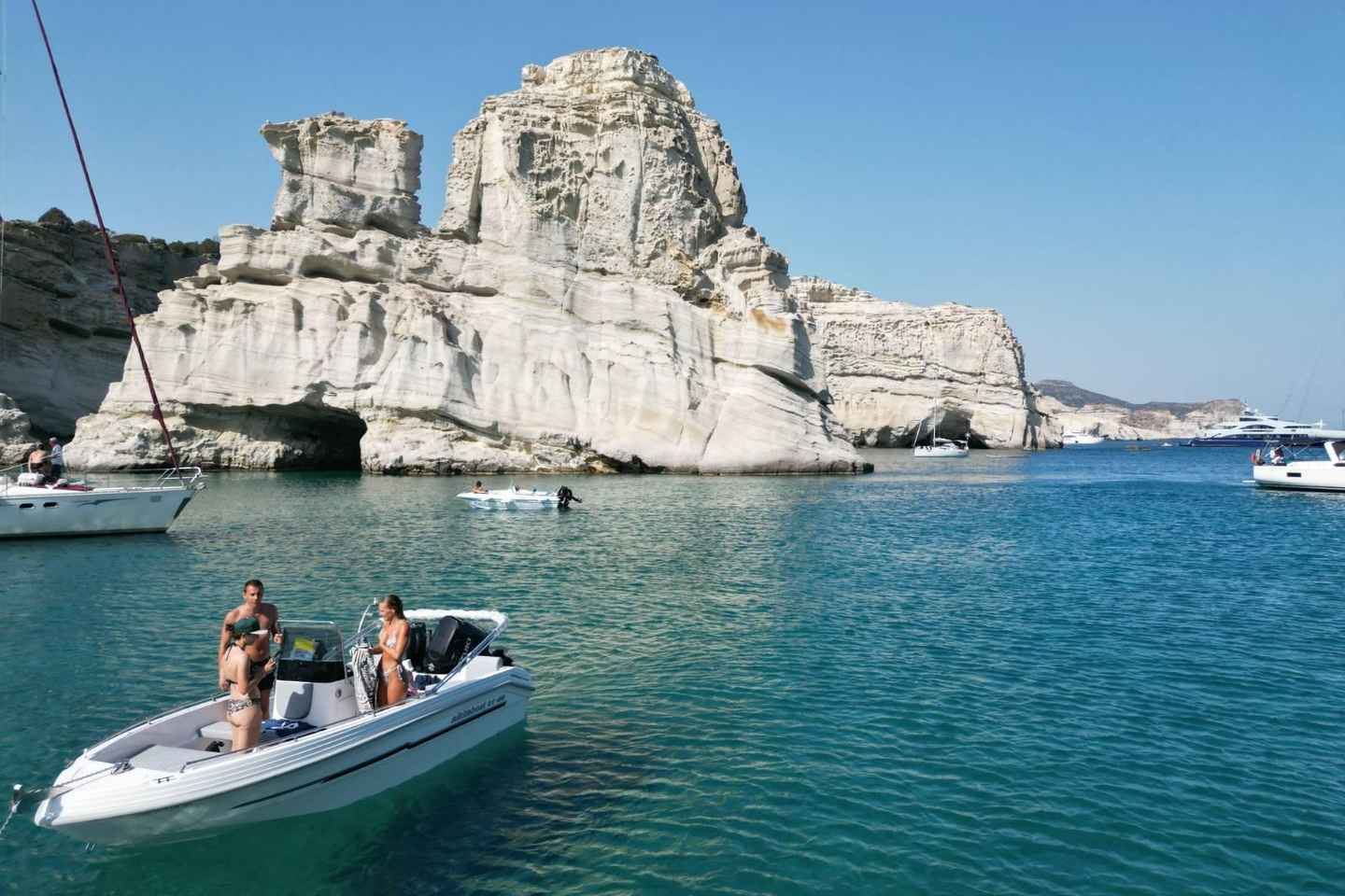 From Milos: Half-Day Private Cruise to Kleftiko & Sikia Cave