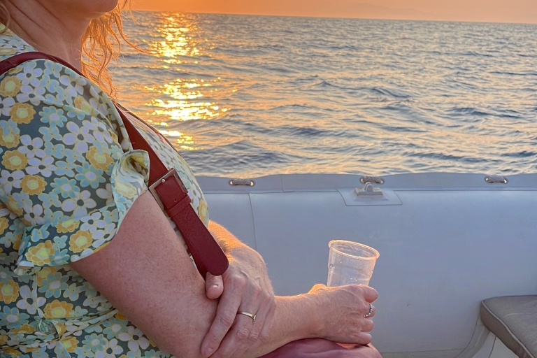 Rhodes : Croisière en semi-rigide au coucher du soleil avec champagne
