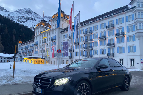 Milan : Transfert privé entre l'aéroport Malpensa et St Moritzpar défaut - San Moritz à Malpensa - Mercedes Classe E