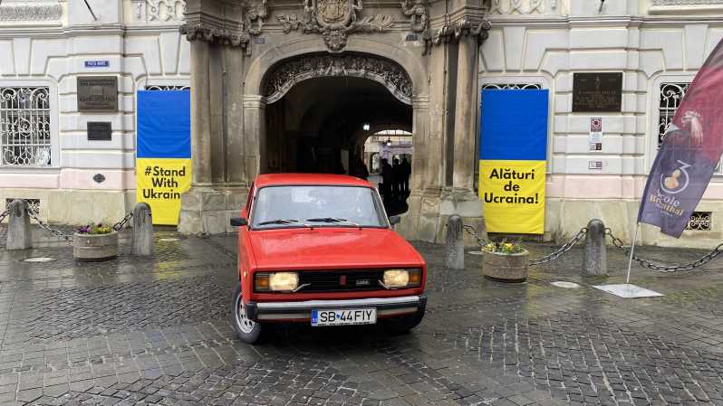 Visit Medias & fortified churches with a historical car