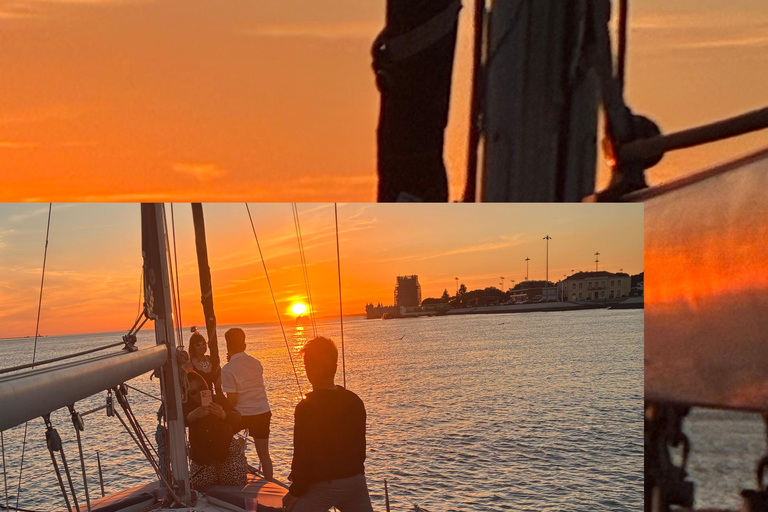 Sunset aboard a sailboat in Lisbon! Sunset aboard a sailing boat in Lisbon!