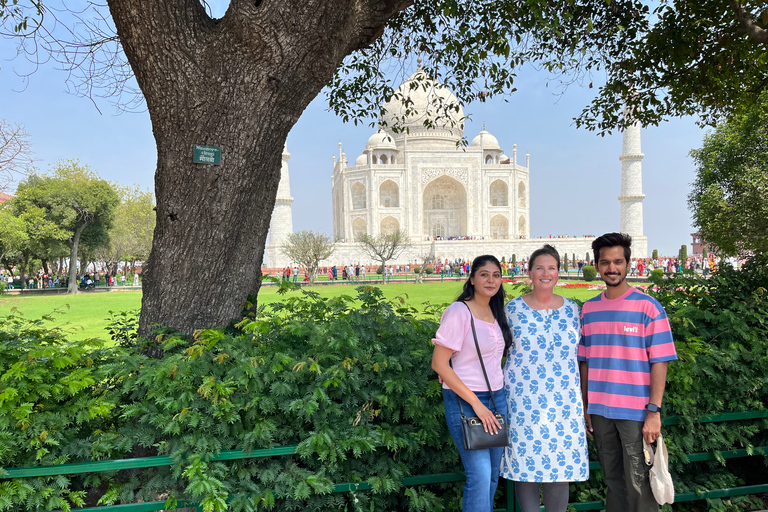 Delhi: Sunrise Taj Mahal en Agra Fort Groepstour