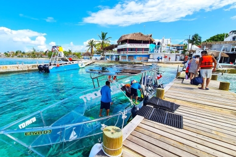 Isla Mujeres: przejrzysta wycieczka łodzią z napojami